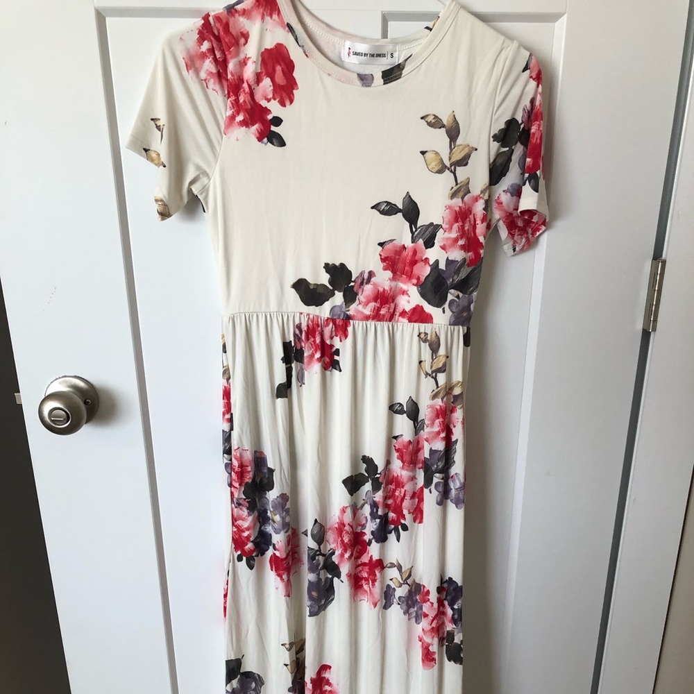 Ivory Floral Maxi Dress